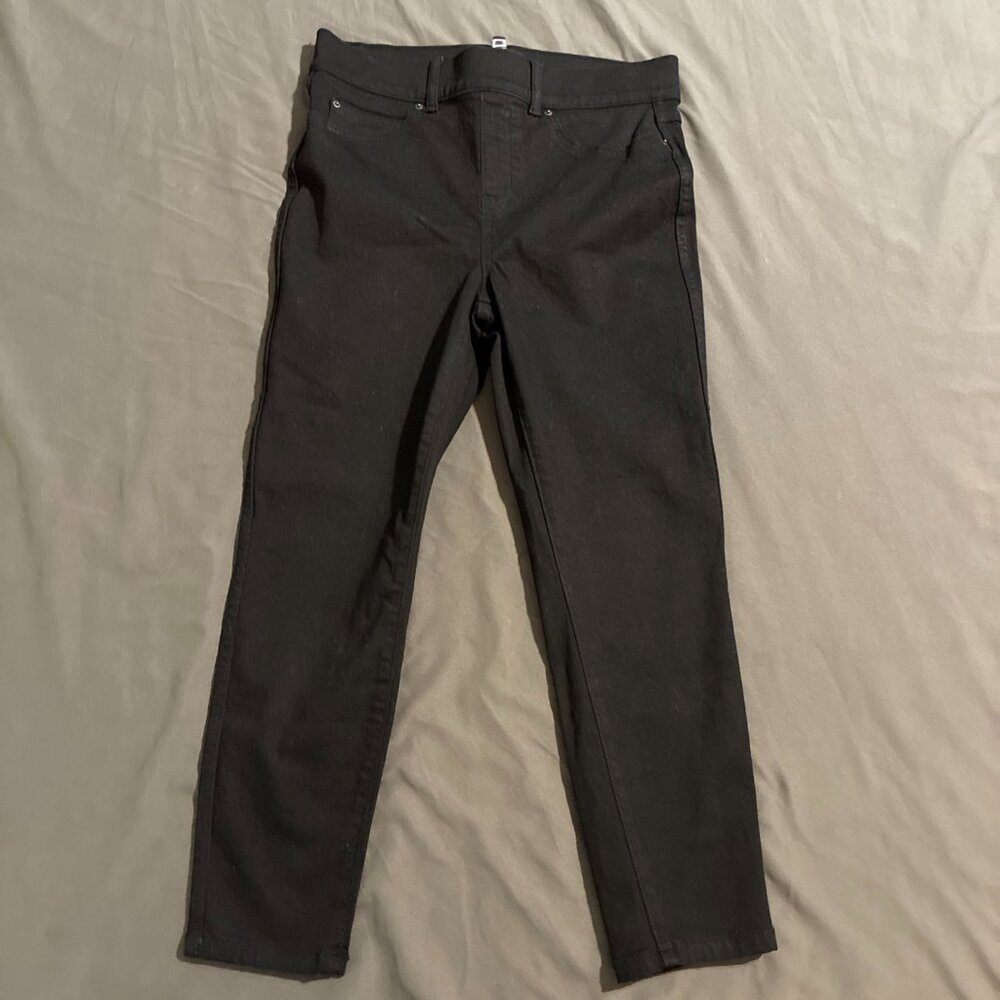 Spanx Jeans Womens Medium Black Pull On Skinny Ankle Denim Cotton Stretch